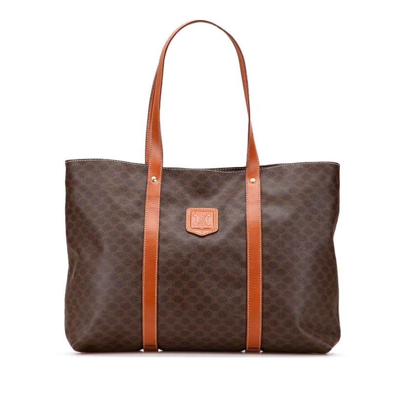 Celine Macadam Coated Canvas Tote Brown Canvas Good condition - Front View