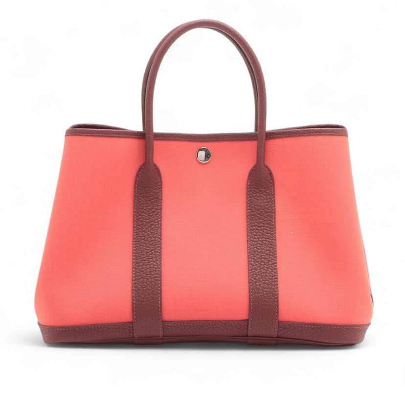 Hermès Toile and Negonda Garden Party 30 Red Canvas Good condition - Front View