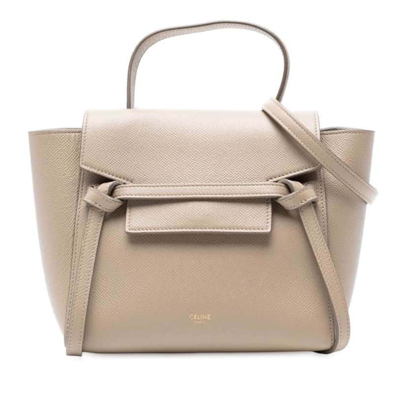 Celine Nano Grained Calfskin Belt Bag Brown Leather Good condition - Front View