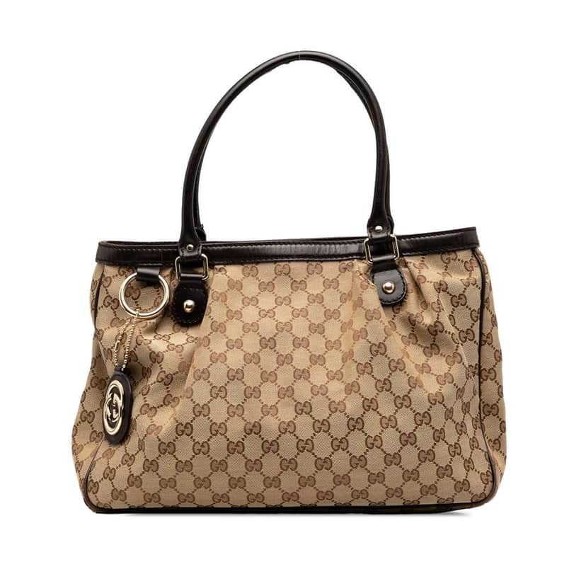 Gucci GG Canvas Sukey Tote Brown Canvas Good condition - Front View