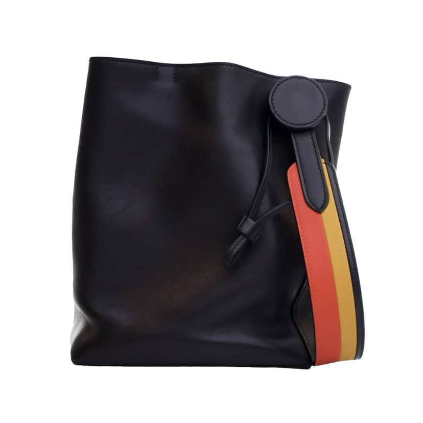 Hermès Evercolor and Swift Licol 17 Black Leather Good condition - Front View