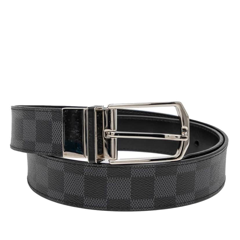 Louis Vuitton Damier Graphite Pont Neuf Belt Black Good condition - Front View