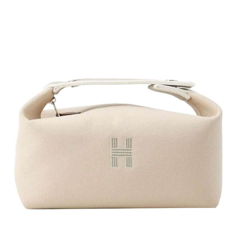 Hermès Small Canvas Bride A Brac Case Brown Canvas Very good condition - Front View