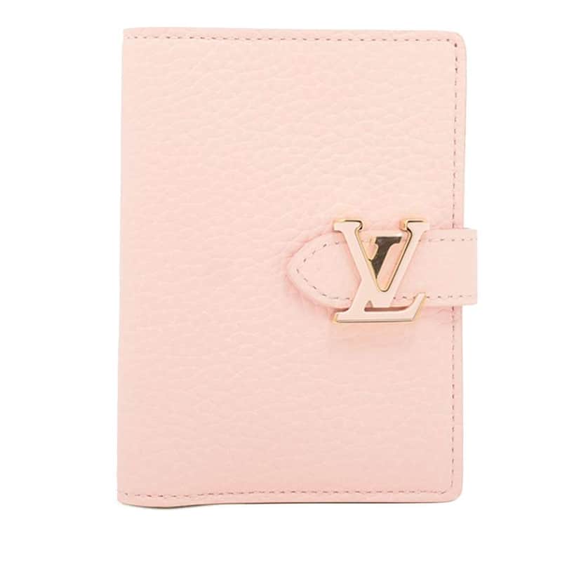 Louis Vuitton Taurillon Capucines  Vertical Compact Wallet Pink Leather Good condition - Front View