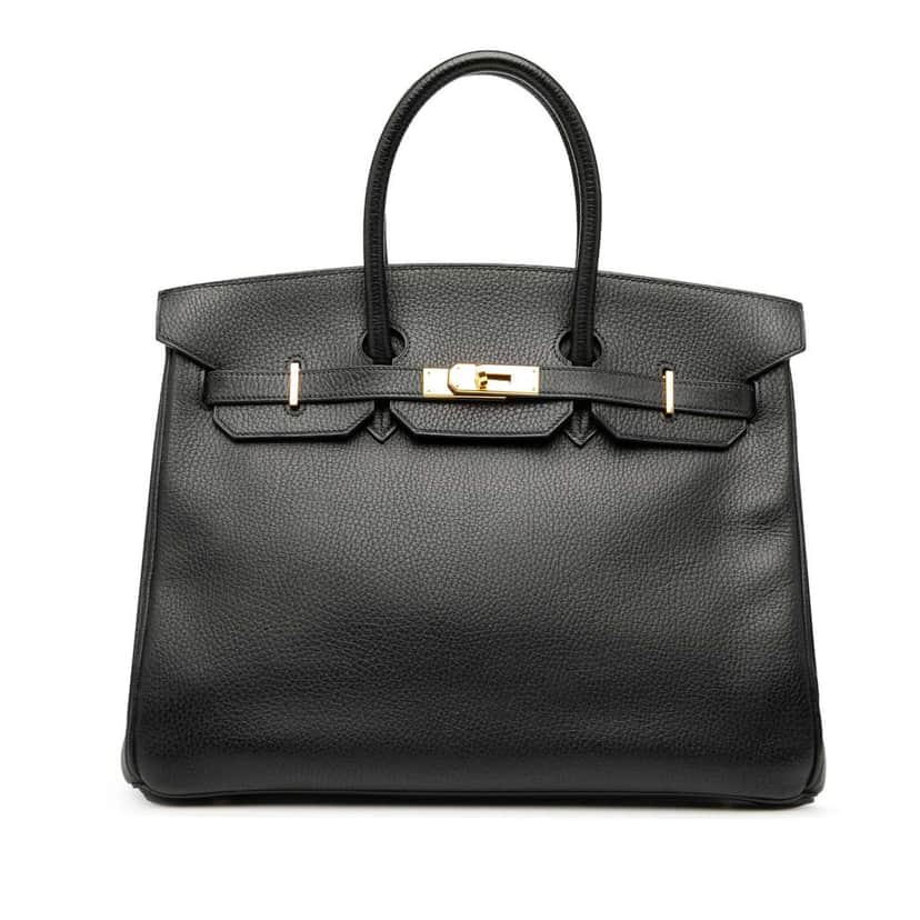 Hermès Ardennes Birkin Retourne 35 Black Leather Good condition - Front View