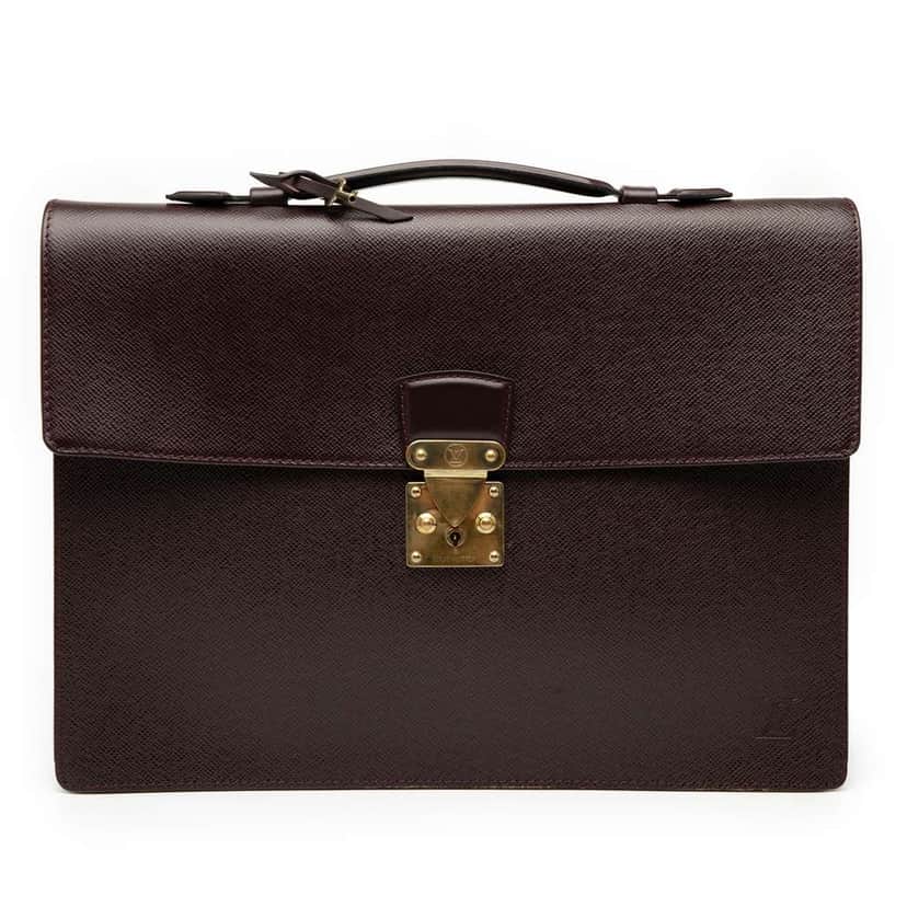 Louis Vuitton Taiga Serviette Kourad Briefcase Red Leather Good condition - Front View