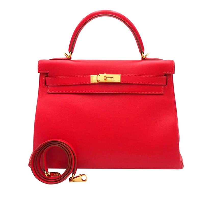 Hermès Gulliver Kelly II Retourne 32 Red Leather Good condition - Front View
