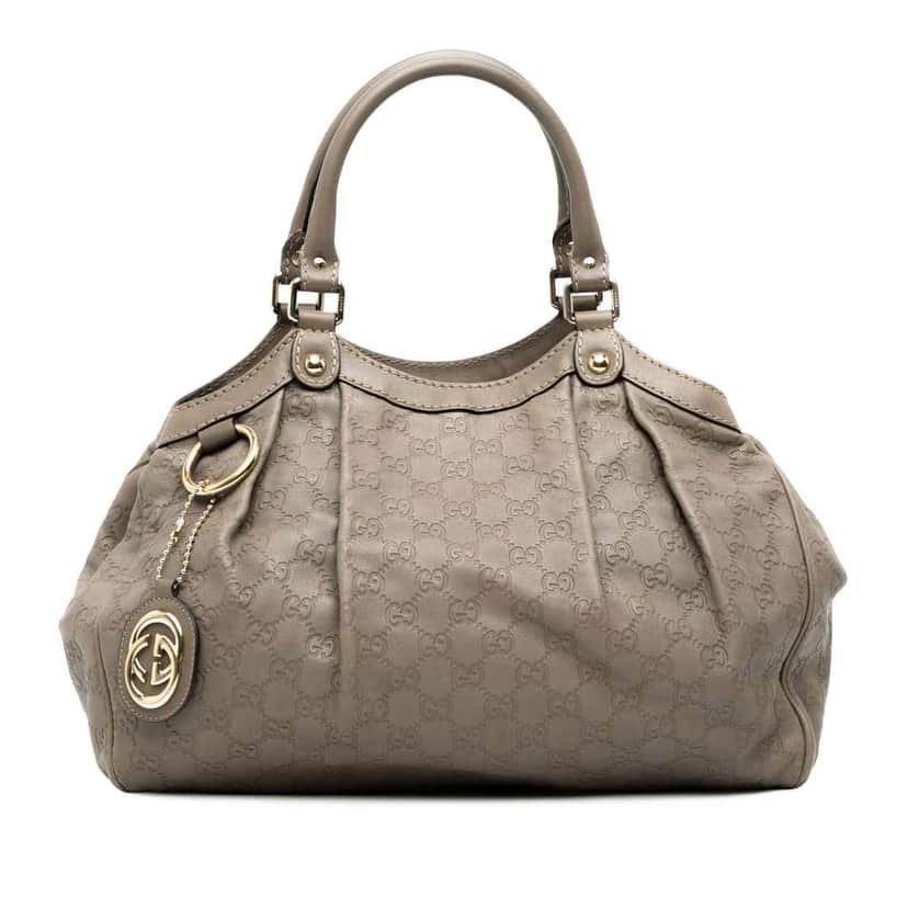 Gucci Medium Guccissima Sukey Tote Brown Leather Good condition - Front View