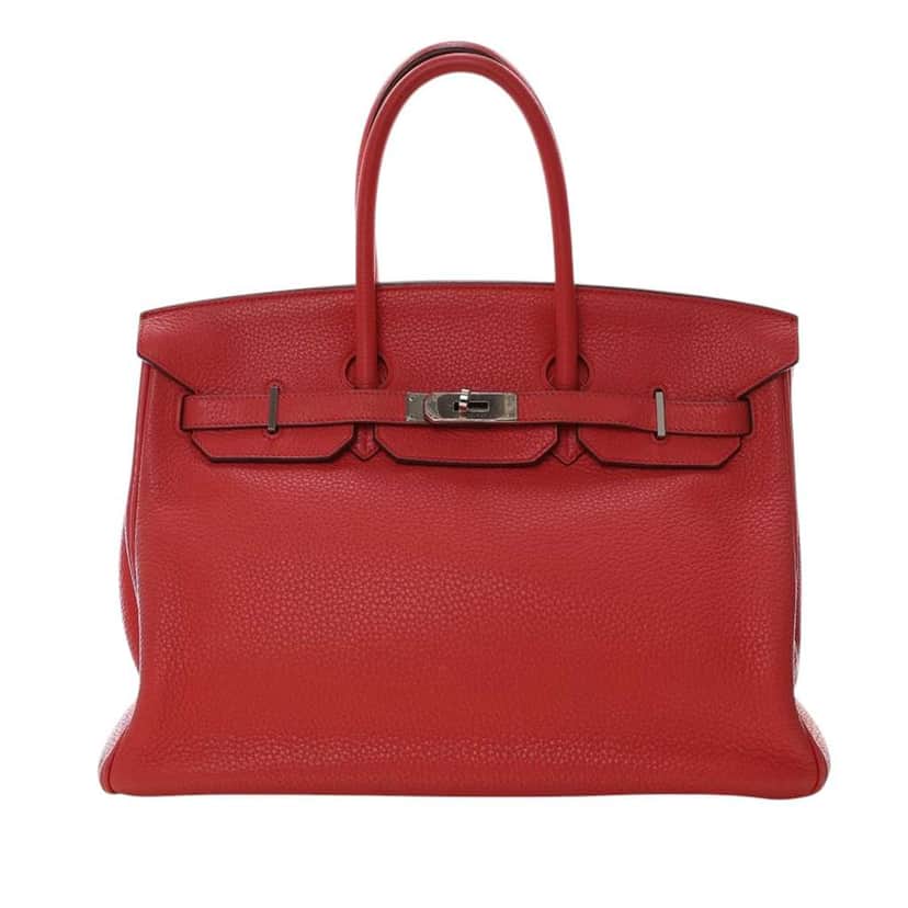 Hermès Clemence Birkin Retourne 35 Pink Leather Good condition - Front View