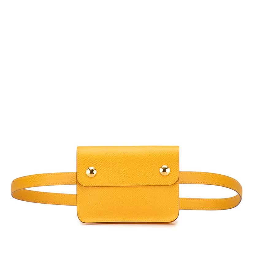 Hermès Courchevel Pochette Belt Bag Yellow Leather Good condition - Front View