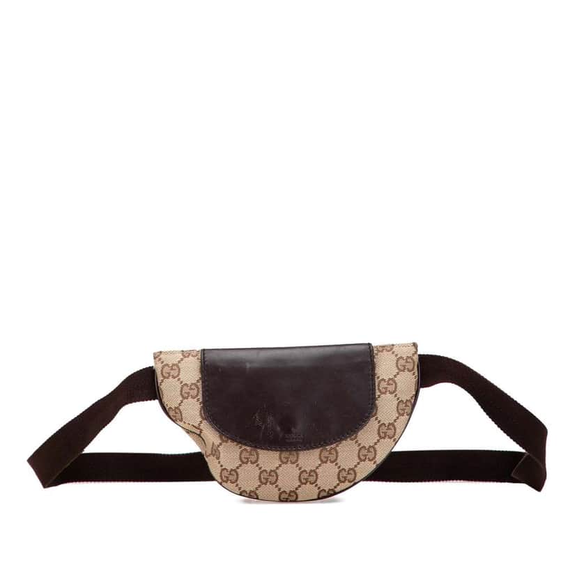 Gucci GG Canvas Belt Bag Brown Canvas Good condition - Front View
