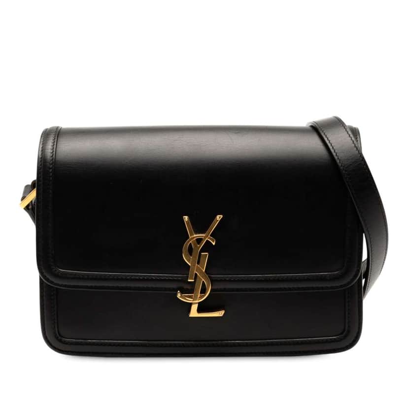 Saint Laurent Medium Calfskin Solferino Satchel In Box Black Leather Good condition - Front View