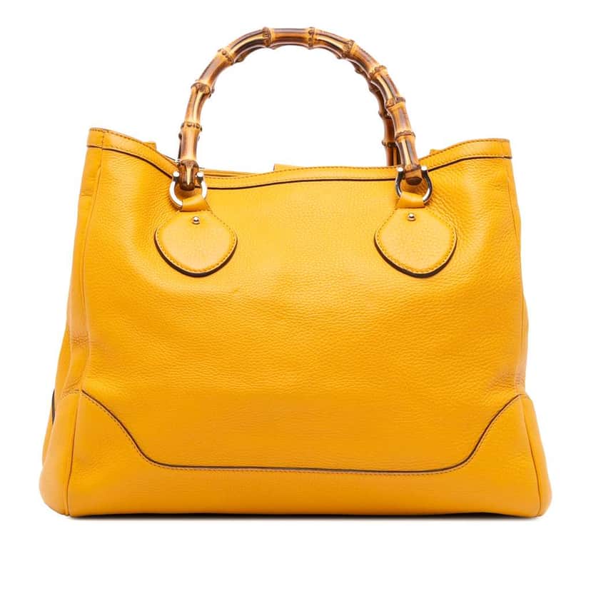 Gucci Medium Leather Bamboo Diana Tote Yellow Leather Good condition - Front View