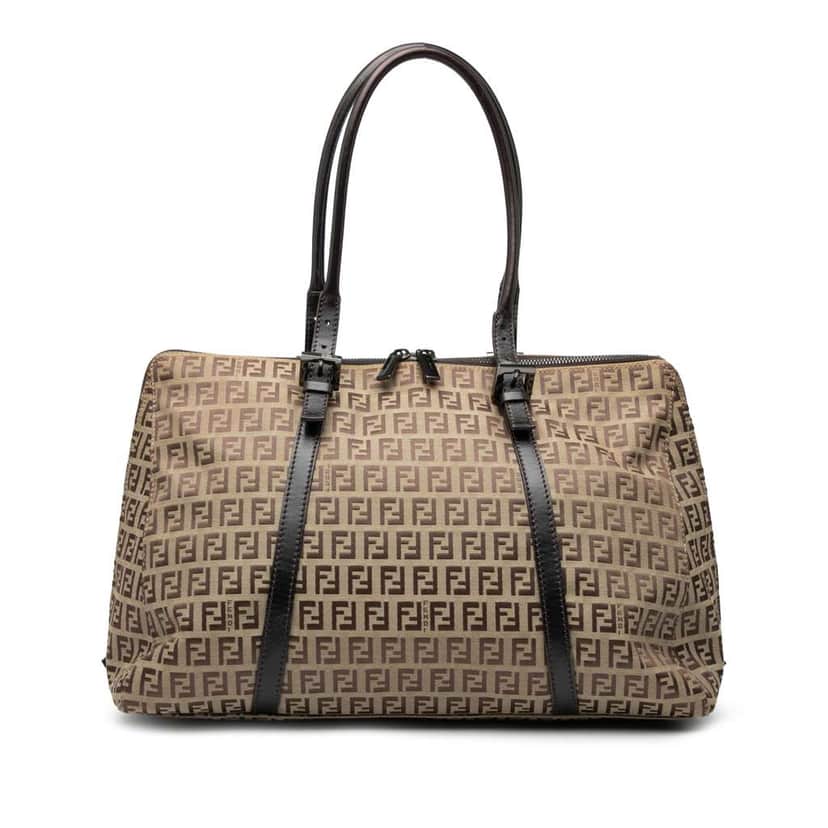 Fendi Zucchino Canvas Tote Brown Canvas Good condition - Front View