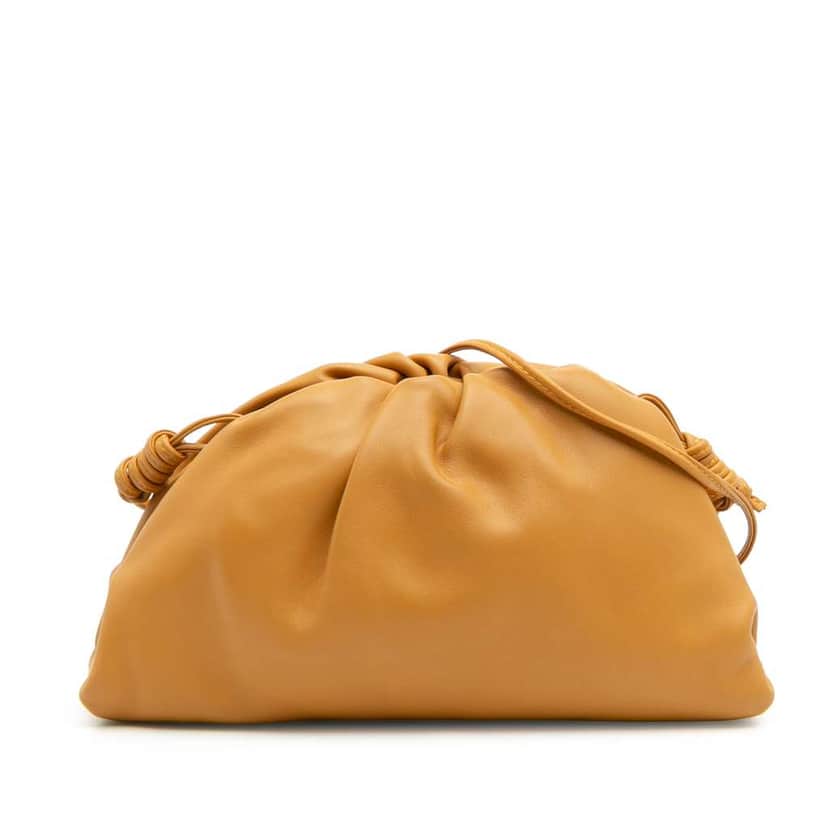 Bottega Veneta Lambskin The Mini Pouch Crossbody Orange Leather Good condition - Front View