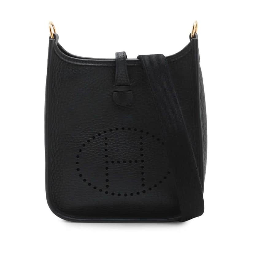 Hermès Clemence Evelyne TPM Black Leather Good condition - Front View