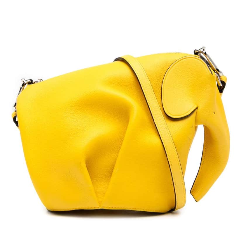 Loewe Mini Calfskin Elephant Crossbody Yellow Leather Good condition - Front View