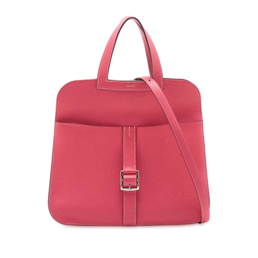 Hermès Clemence Verso Halzan 31 Pink Leather Good condition - Front View