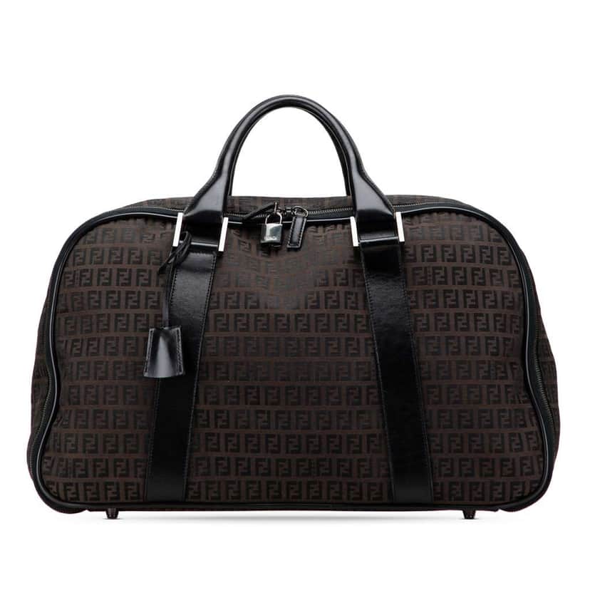 Fendi Zucchino Canvas Travel Bag Brown Canvas Good condition - Front View