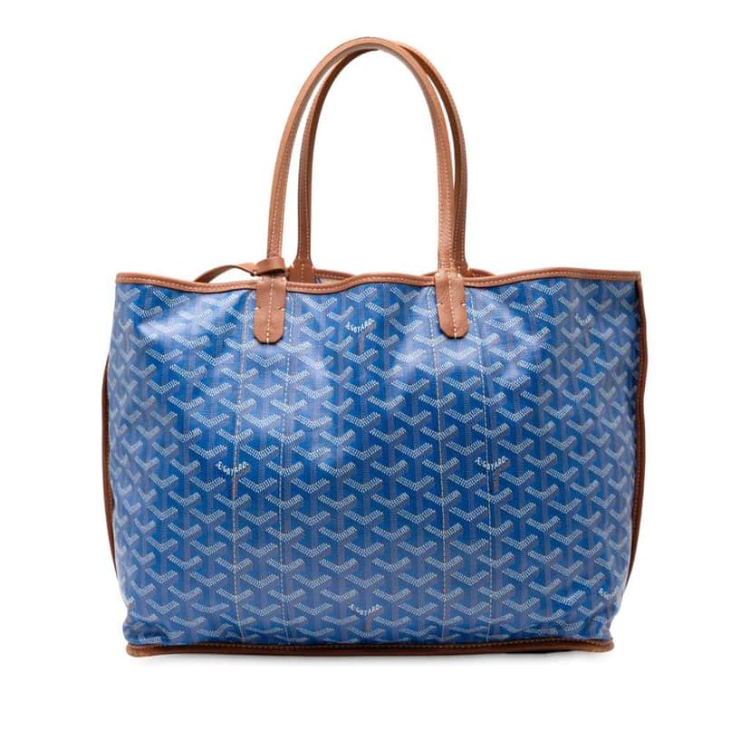 Goyard Goyardine Reversible Pertuis PM Blue Canvas Good condition - Front View