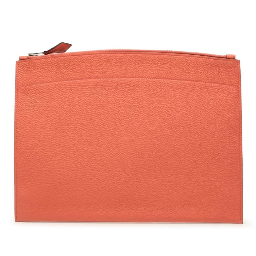 Hermès Medium Togo Bazar Pouch Orange Leather Good condition - Front View