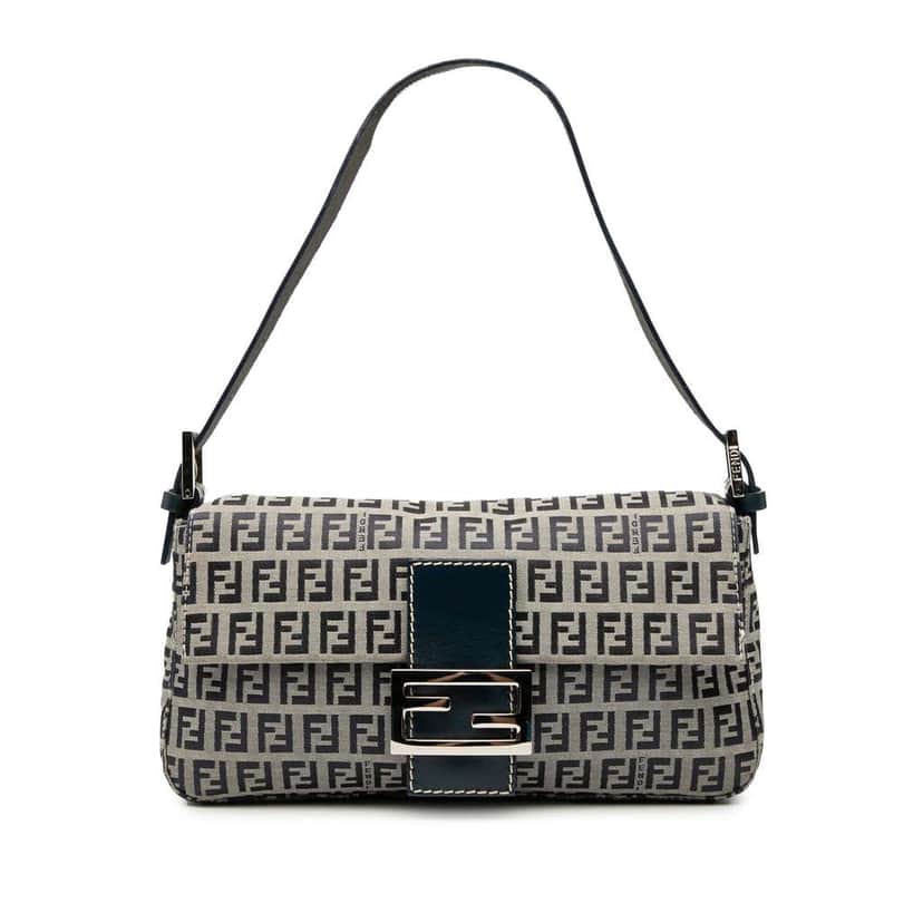 Fendi Zucchino Canvas Baguette Grey Canvas Good condition - Front View