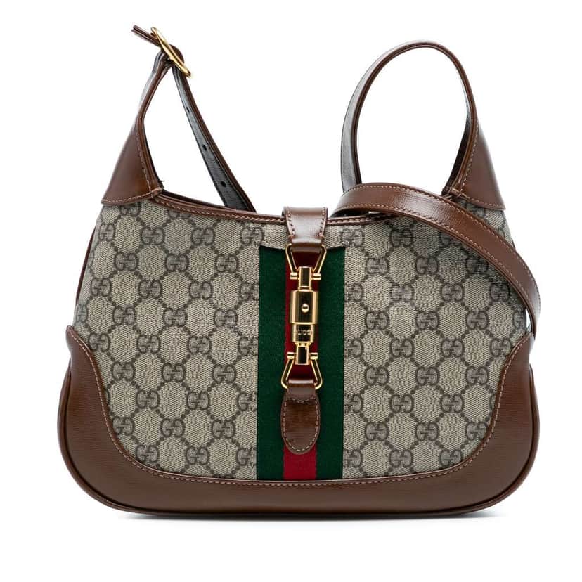 Gucci Small GG Supreme Jackie 1961 Crossbody Brown Canvas Good condition - Front View