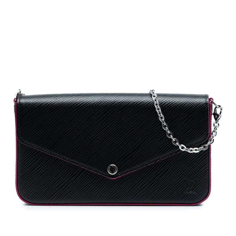 Louis Vuitton Epi Pochette Felicie Black Leather Good condition - Front View