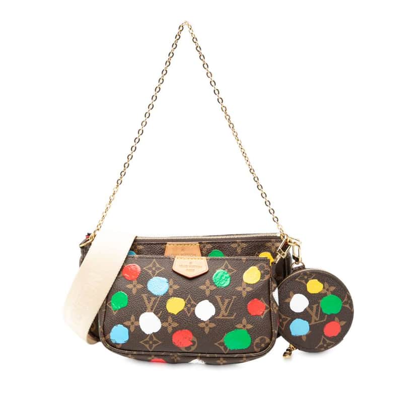 Louis Vuitton Yayoi Kusama Monogram Painted Dots Multi Pochette Accessoires Brown Good condition - Front View