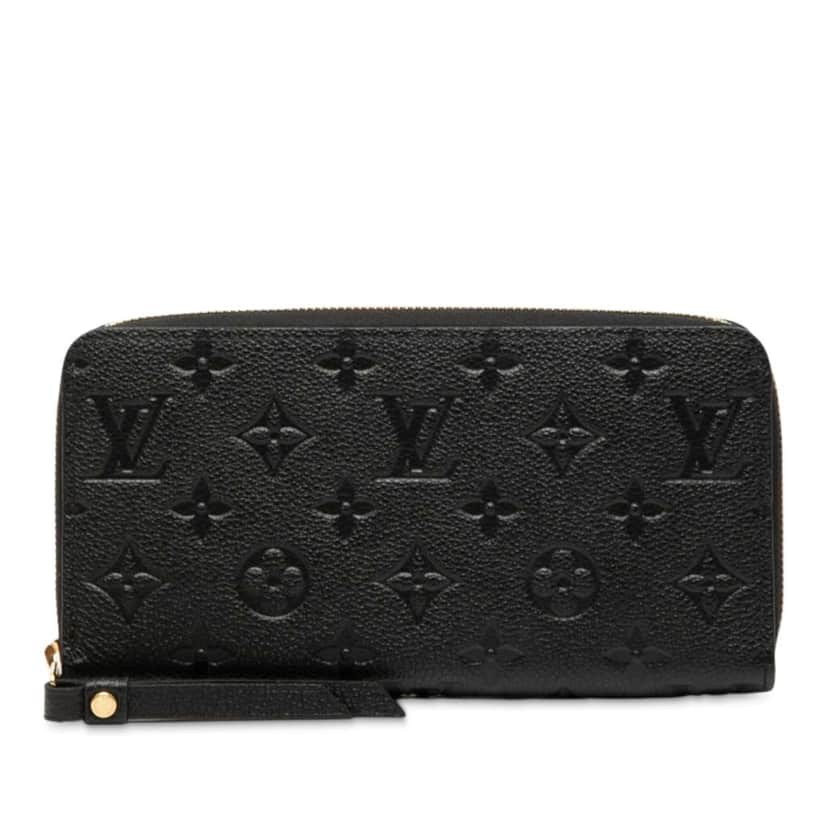 Louis Vuitton Monogram Empreinte Zippy Long Wallet Black Leather Good condition - Front View
