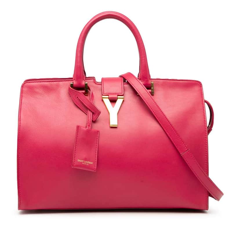 Saint Laurent Small Calfskin Cabas Chyc Satchel Pink Leather Good condition - Front View