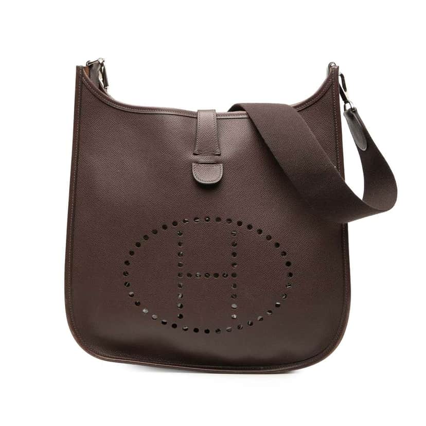 Hermès Epsom Evelyne II GM Brown Leather Good condition - Front View