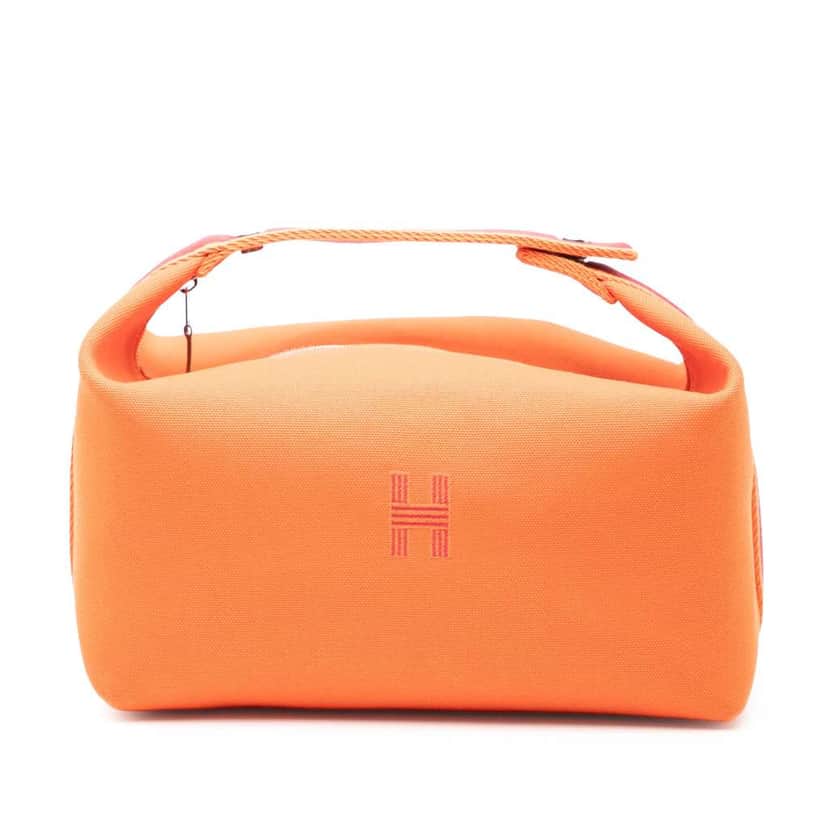 Hermès Large Toile Bride A Brac Case Orange Canvas Good condition - Front View