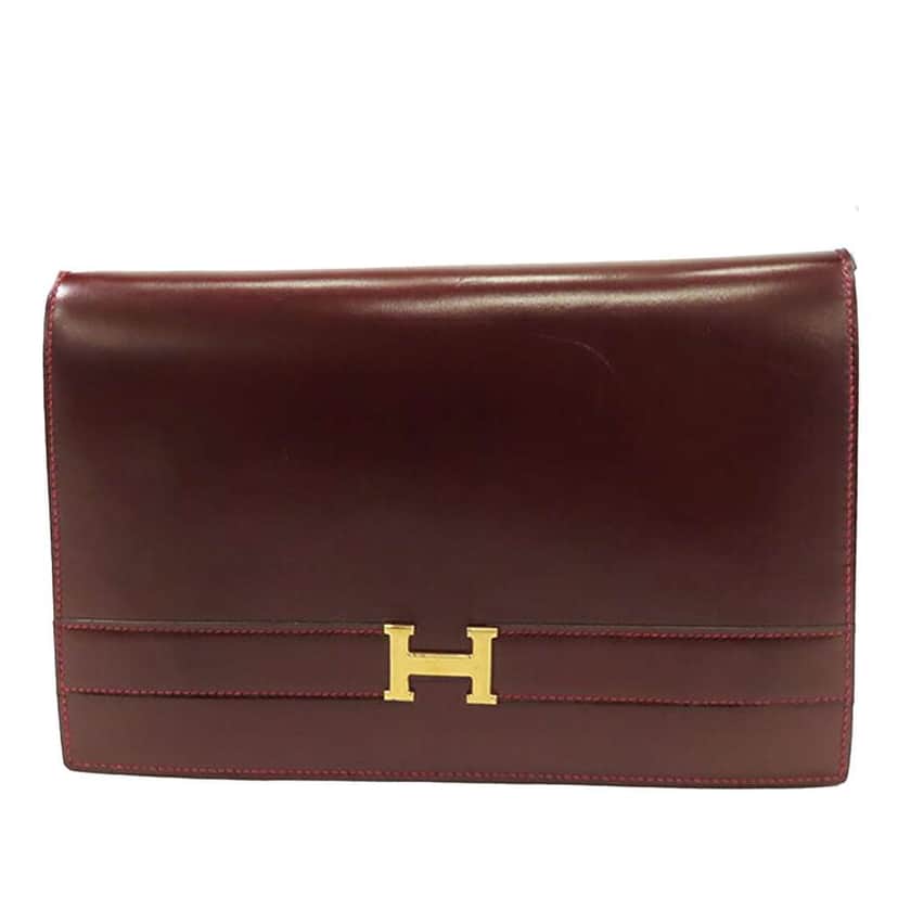 Hermès Box Calf Annie Red Leather Good condition - Front View