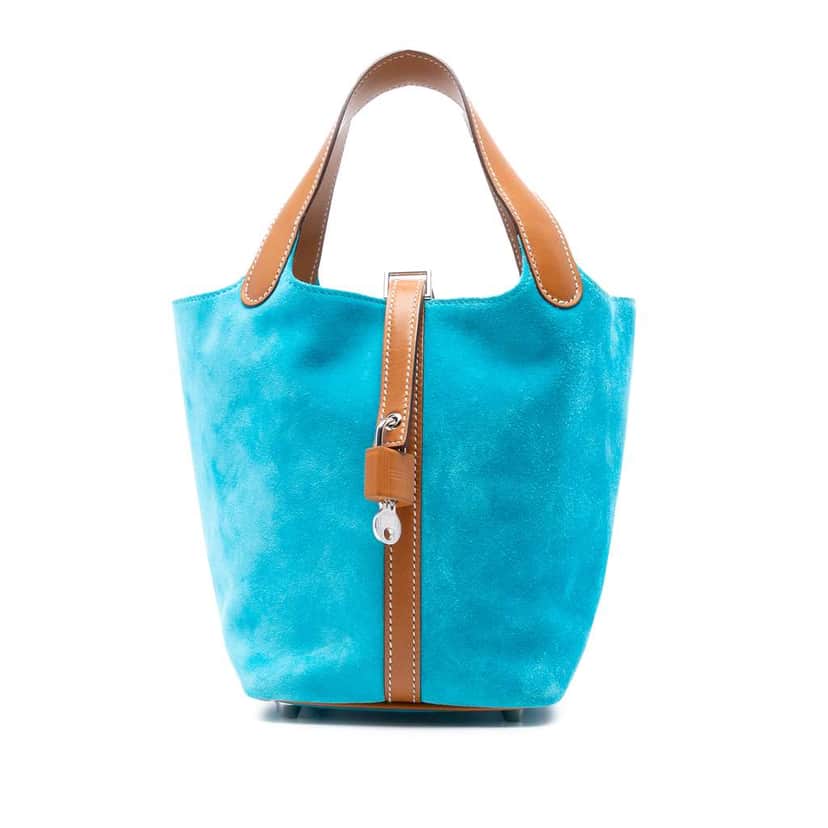 Hermès Doblis and Butler Picotin Lock 18 Blue Leather Good condition - Front View