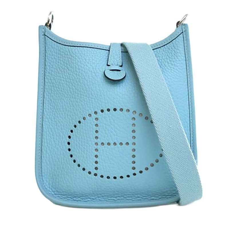 Hermès Clemence Evelyne TPM 16 Blue Leather Good condition - Front View