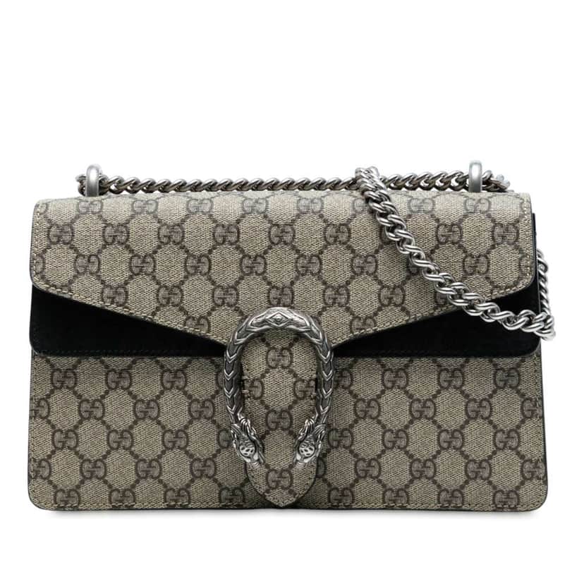 Gucci Medium GG Supreme Dionysus Shoulder Bag Brown Canvas Good condition - Front View