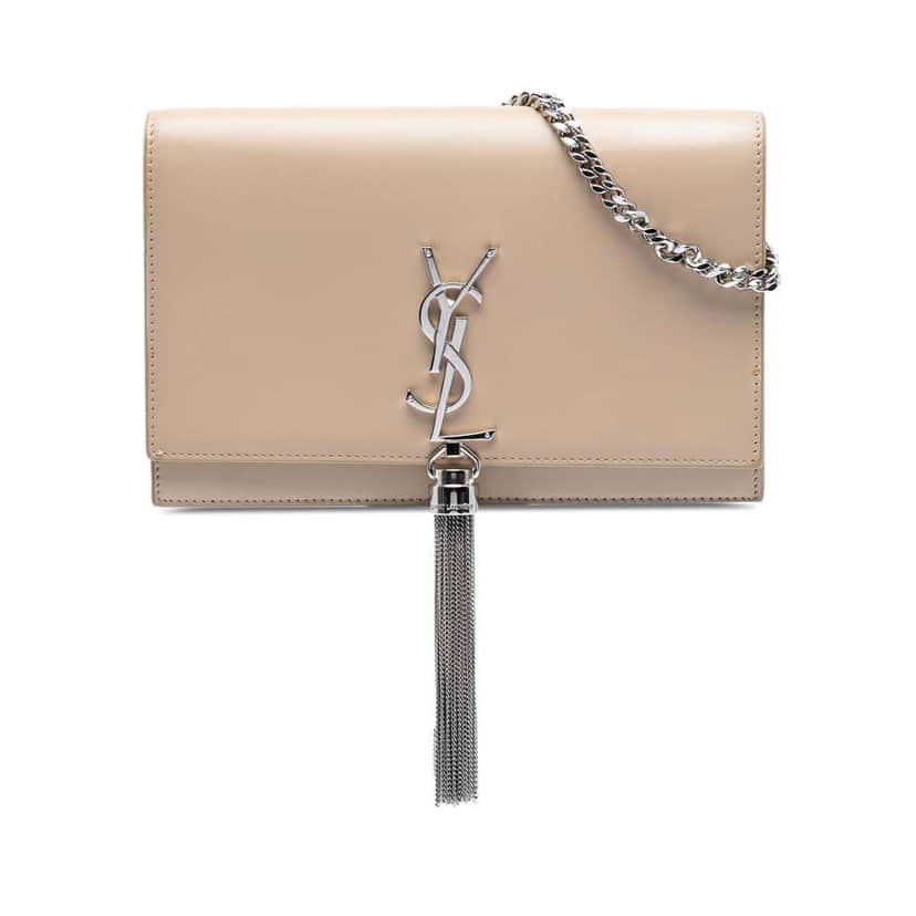 Saint Laurent Smooth Calfskin Monogram Kate Tassel Wallet on Chain Brown Leather Very good condition - Front View