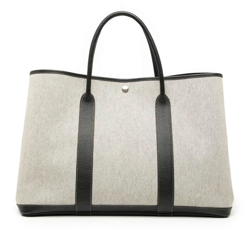 Hermès Toile and Negonda Garden Party 49 Grey Canvas Good condition - Front View