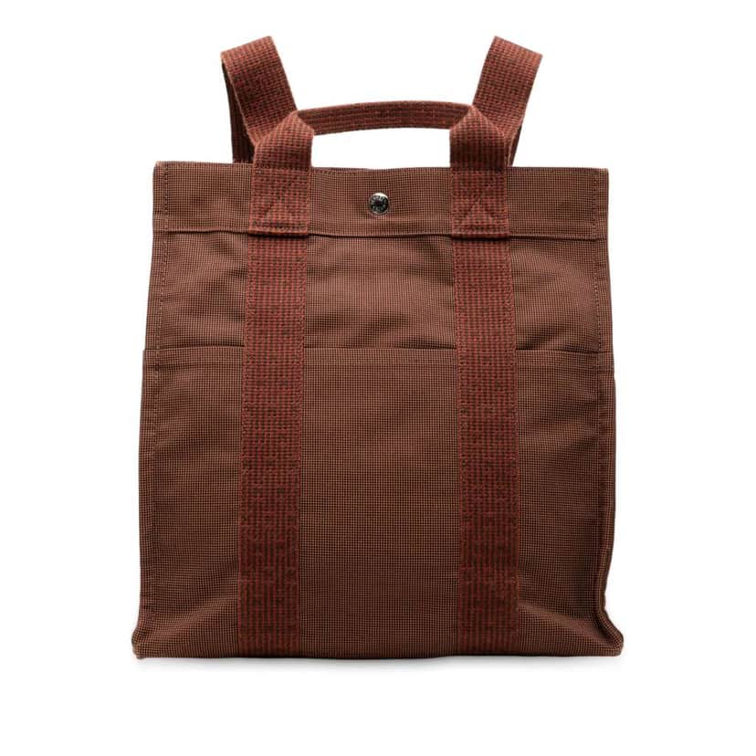 Hermès Canvas Herline Backpack PM Brown Canvas Good condition - Front View