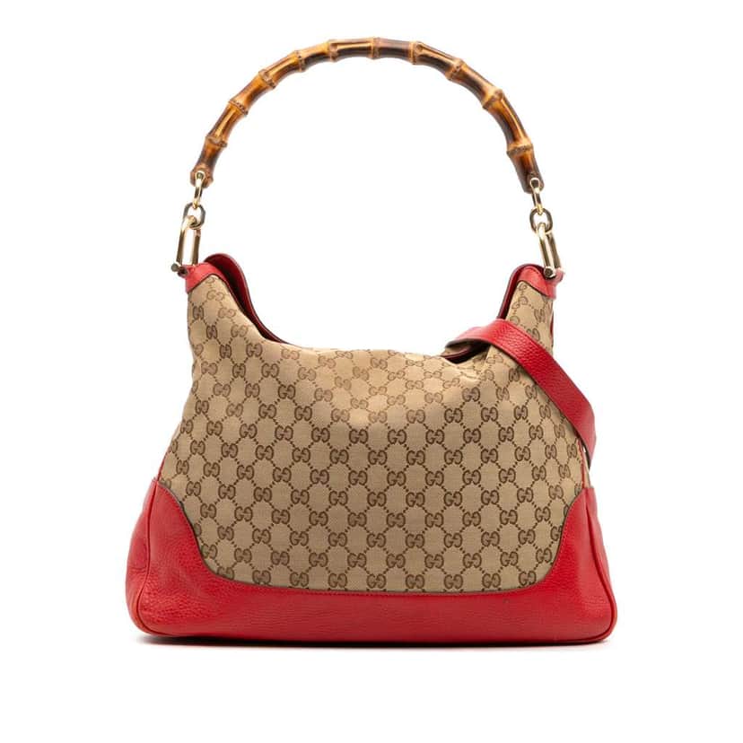 Gucci GG Canvas Bamboo Diana Satchel Brown Canvas Good condition - Front View