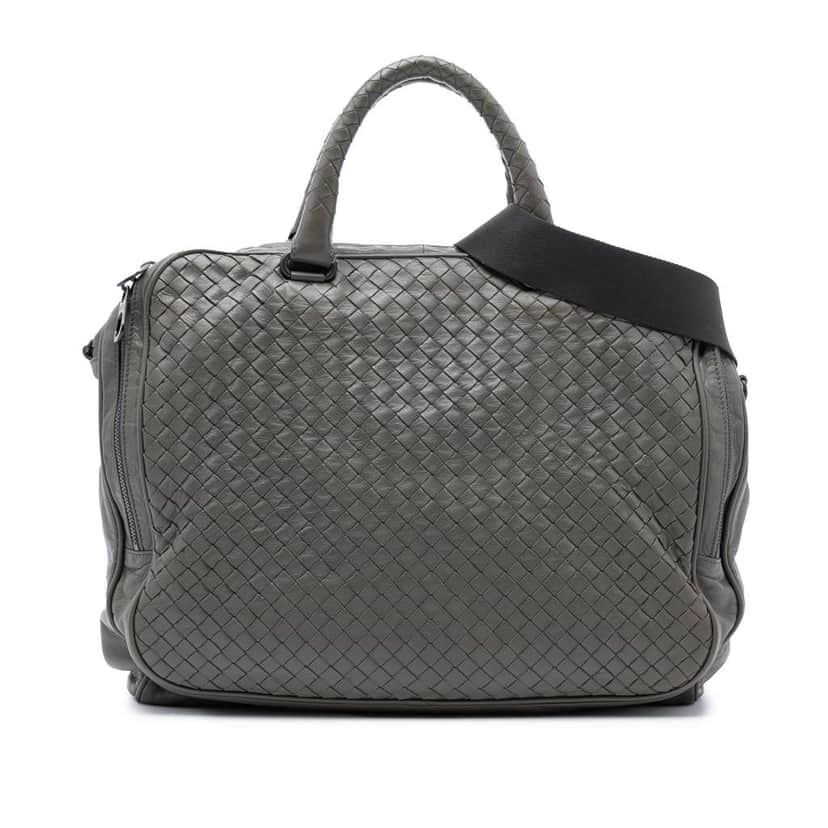 Bottega Veneta Nappa Intrecciato Briefcase Grey Leather Good condition - Front View