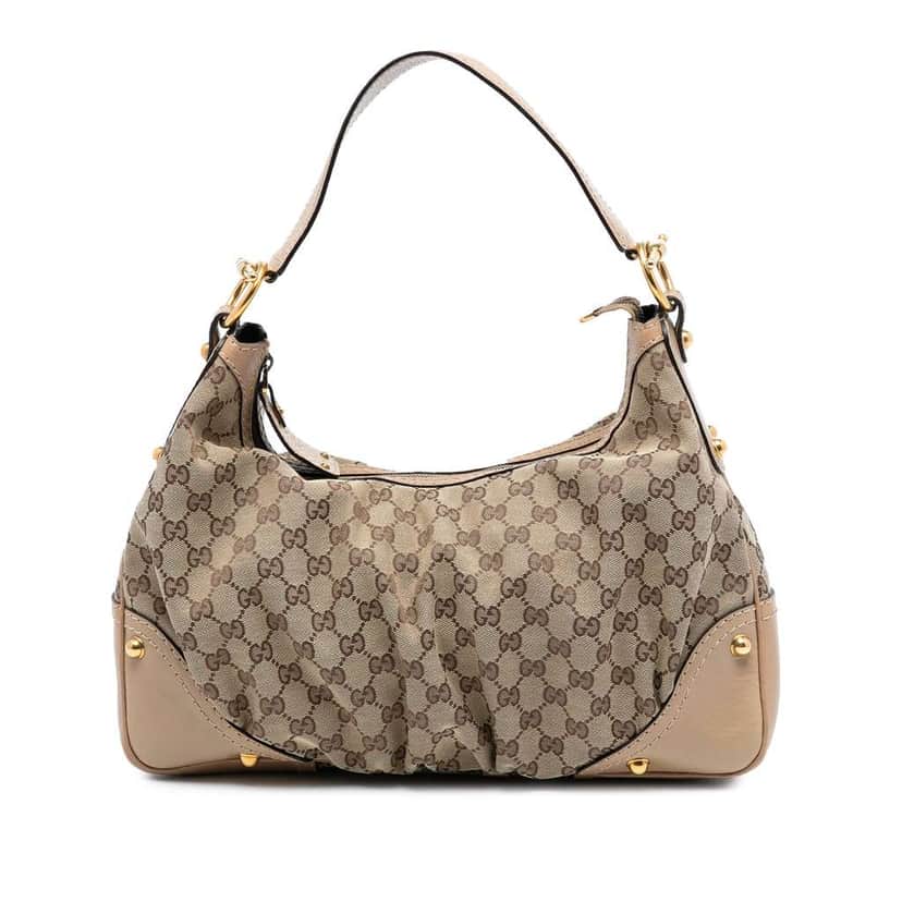 Gucci Medium GG Canvas Jockey Hobo Brown Canvas Good condition - Front View