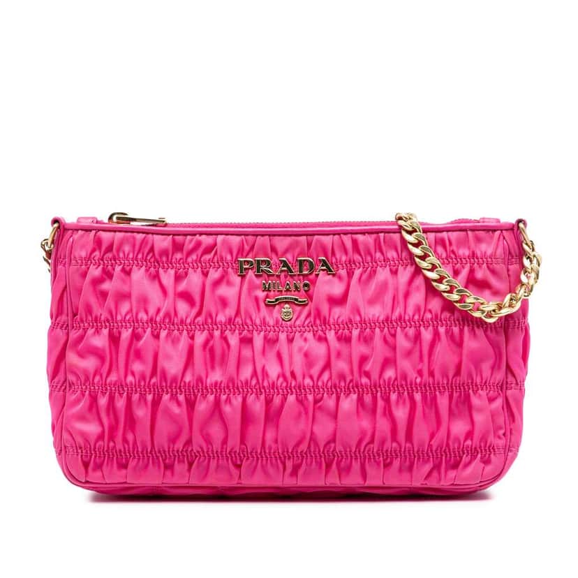 Prada Tessuto Gaufre Crossbody Pink Good condition - Front View