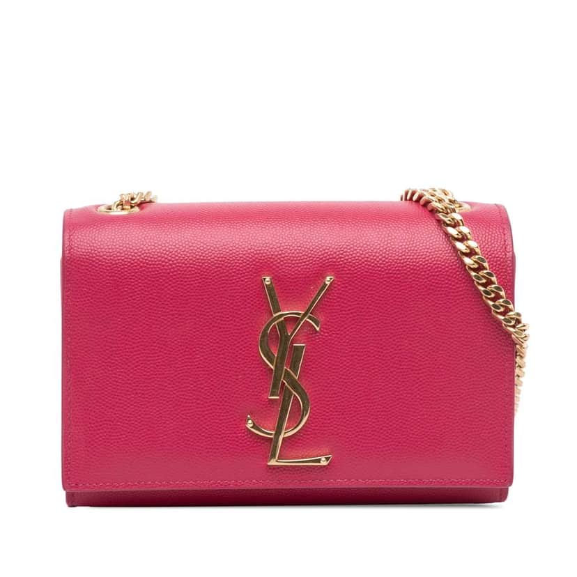 Saint Laurent Small Grain De Poudre Monogram Kate Crossbody Pink Leather Good condition - Front View