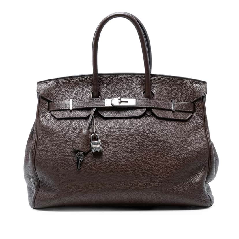 Hermès Togo Birkin Retourne 35 Brown Leather Fair condition - Front View