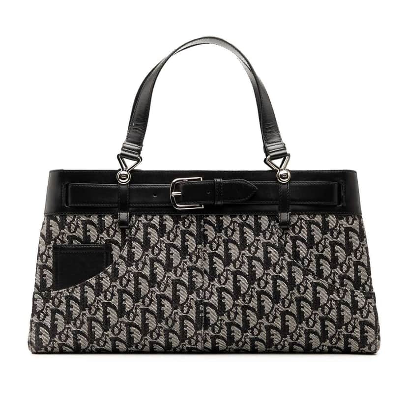 Dior Diorissimo Trotter Canvas Jeans Pocket Tote Black Canvas Good condition - Front View