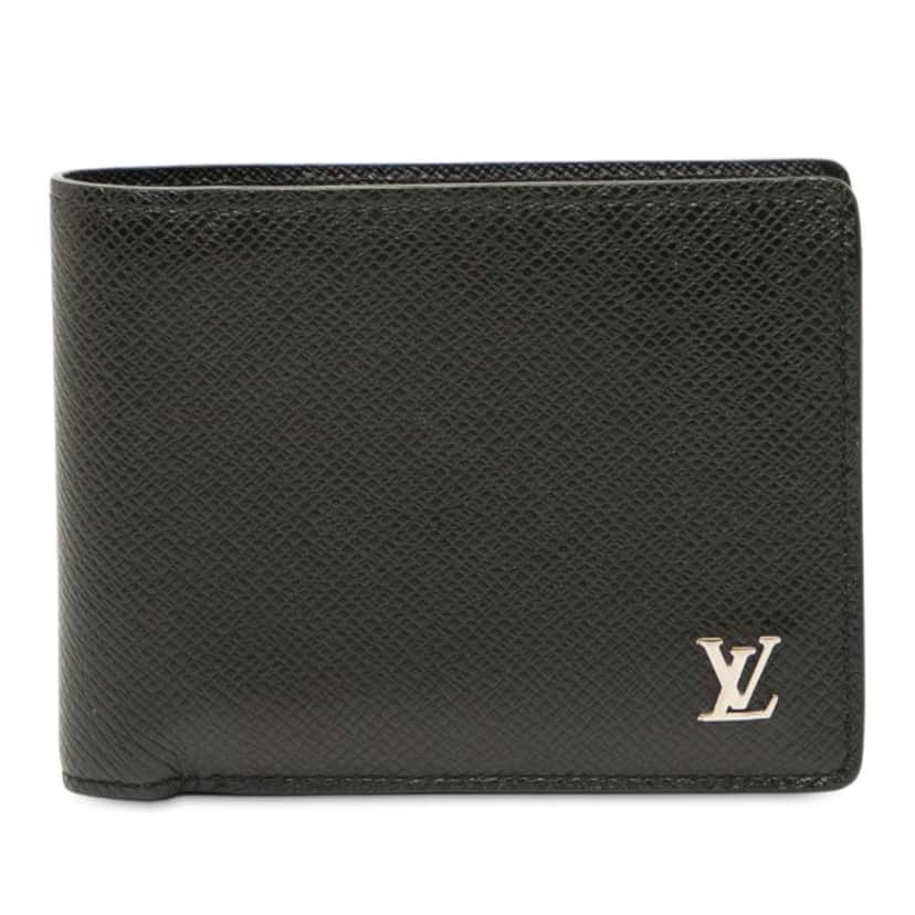 Louis Vuitton Taiga Multiple Wallet Black Leather Good condition - Front View