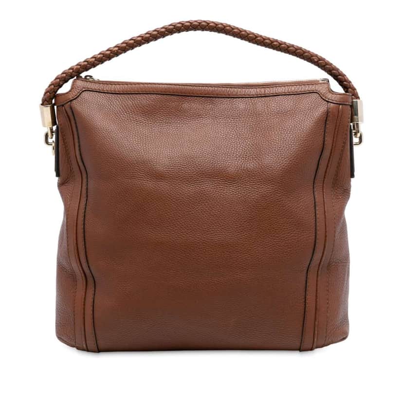 Gucci Large Calfskin Bella Shoulder Bag Brown Leather Good condition - Front View