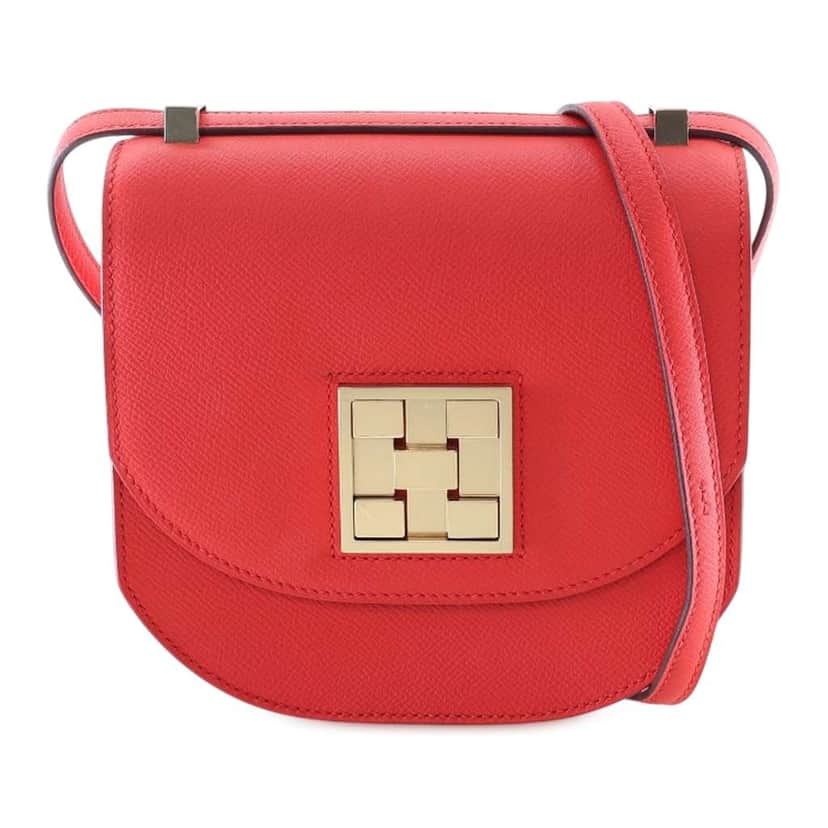 Hermès Epsom Mosaique Au 24 17 Red Leather Good condition - Front View